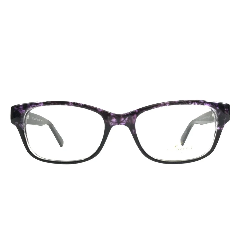 Success Eyeglasses Frames SS-83 PURPLE/BLACK Rectangle Full Rim 50-19-140